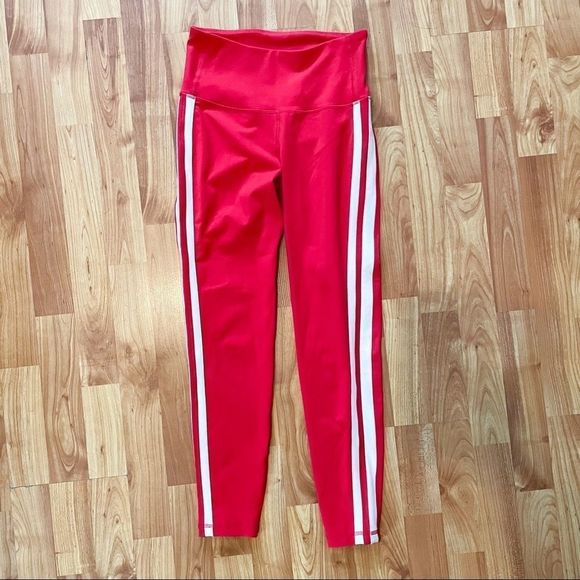 Old Navy Active red leggings white stripes - Picture 6 of 9